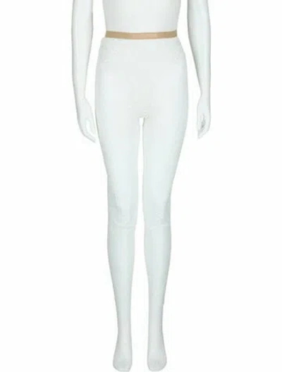 Pre-owned Valentino Floral Print Tights W/ Tags In White