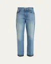 Valentino Straight-fit Denim Pants With Colorful Embellishments In Denim