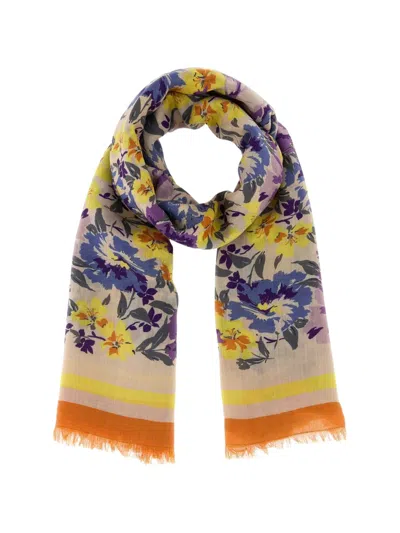 Valentino Floral Printed Scarf In Multi