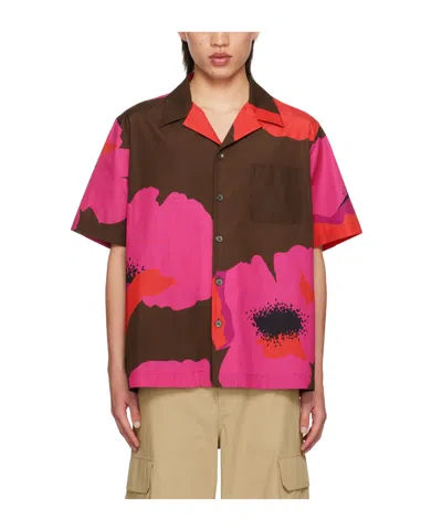 Valentino Floral Printed Shirt In Red