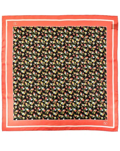 Valentino Floral Printed Silk Scarf In Multi