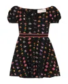 Valentino Floral-print Wool-blend Crepe De Chine Mini Dress In Black