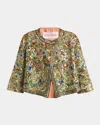 Valentino Sequin Embroidered Floral Cropped Jacket