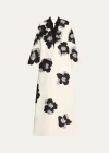 VALENTINO FLORAL SEQUINED WOOL CAPE COAT