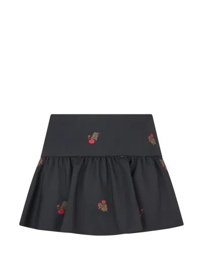 Valentino Floral Shorts In Black