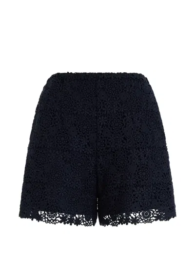 Valentino Floral Shorts In Blue