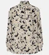 Valentino Daisy-print Silk Neck-scarf Blouse In Multi
