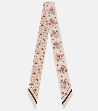 Valentino Floral Scarf In Multicolour