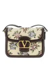 Valentino Borsa A Tracolla 9to5 In Jacquard Ricamato  Donna In Neutral