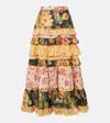 Valentino Multicolor Apres Lhiver Tiered Skirt In Multi