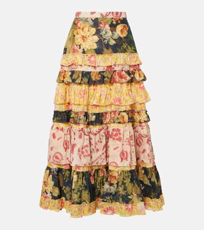 VALENTINO PATCHWORK COTTON MUSLIN MAXI SKIRT