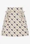 Valentino A-line Skirt In Wool And Silk Blend In Neutral