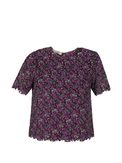 Valentino Floral-pattern Top In Multi