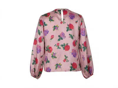 Valentino Floral-print Blouse In Pink