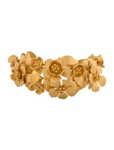 Pre-owned Valentino Garavani Flower Cuff Bracelet, 7" In Multicolor