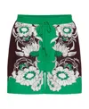Valentino Green Viscose Shorts In White
