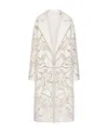 Valentino Flower Hollow Wool Coat In White