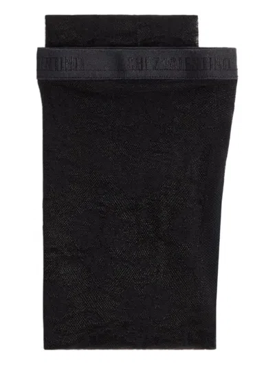 Valentino Flower Lycra Collant In Black
