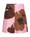 Valentino Flower Portrait-print Bermuda Shorts In Brown