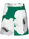 Valentino Garavani Printed Cotton Bermuda Shorts In Green