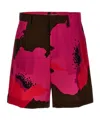 Valentino Print Cotton Shorts In Multicolor
