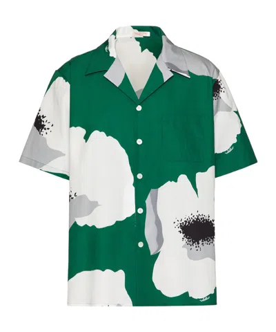 Valentino Floral Print Shirt Shirt And Blouse Multicolor In Green