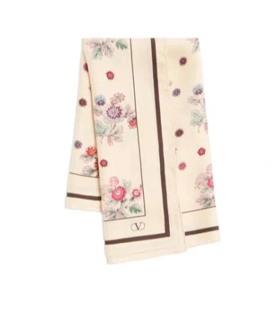 Valentino Garavani Silk Printed Bandana In Nude