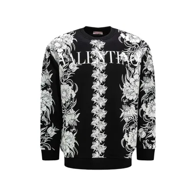 Valentino Flowers Daisyland Sweatshirt Men In Black