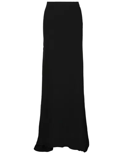 Valentino Fluid Silk Maxi Skirt In 00009-nero