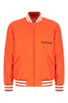 Valentino Padded Bomber Jacket With Ribbed Cuffs And Hem In Arancio Nero