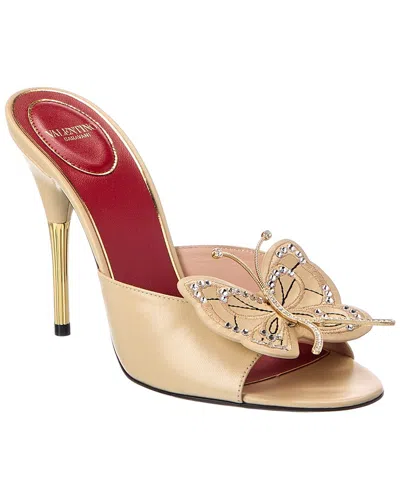 Valentino Garavani Valentino Flutterby 105 Leather Sandal In Nude