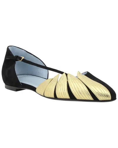 Valentino Garavani Foliefoliage Bicolor Leather Ballerina Flats In Multi