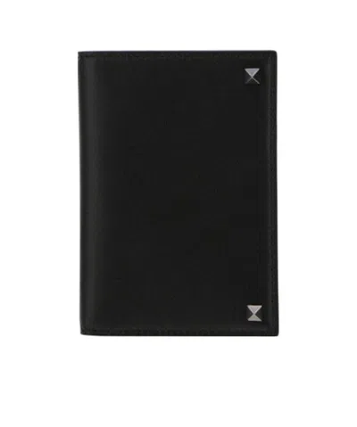 Valentino Garavani Fold Wallet In Half In Black