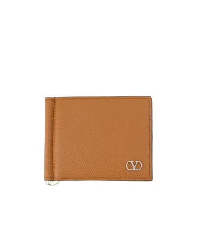 Valentino Garavani Folding Wallet In Orange