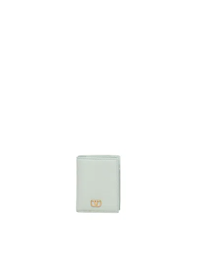 Valentino Garavani Folding Wallet In Sky Grey