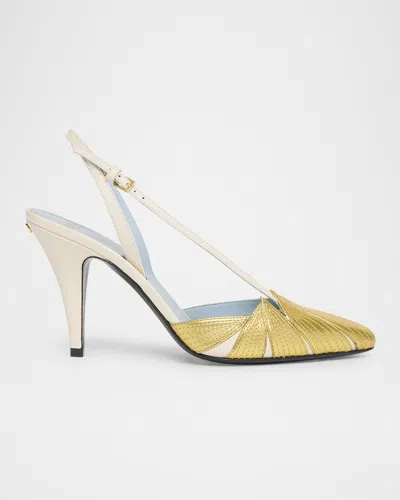 VALENTINO GARAVANI FOLIAGE SLINGBACK PUMPS