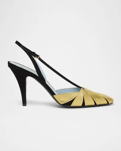 VALENTINO GARAVANI FOLIAGE SLINGBACK PUMPS