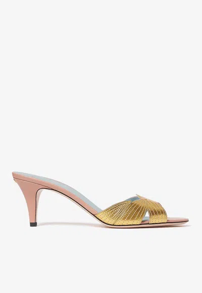 Valentino Garavani Foliefoliage 65 Leather Mules In Multi