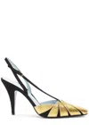 Valentino Foliefoliage 90 Suede Slingback Pumps In Black