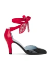 Valentino Foliefoliage Ankle Strap Pump In Red