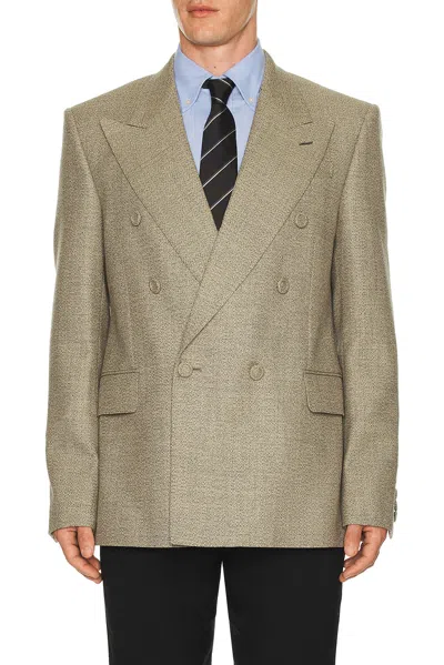 Valentino Formal Double Breasted Blazer In Brown
