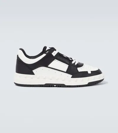 Valentino Garavani Patent Leather Freedots Low-top Sneakers In White