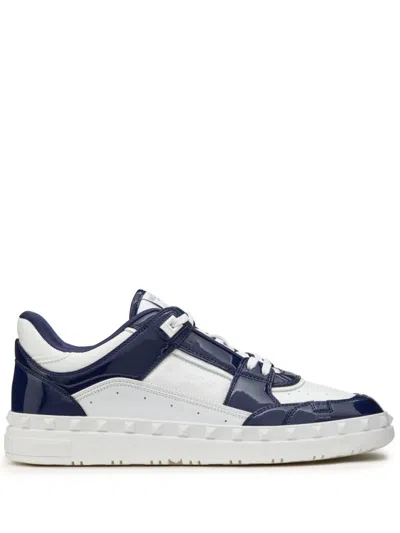 Valentino Garavani Patent Leather Freedots Low-top Sneakers In White