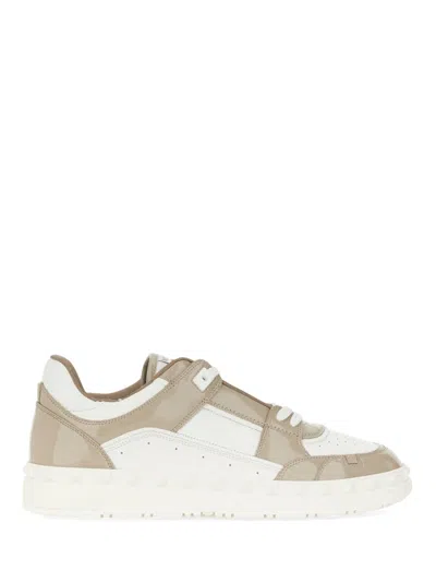 Valentino Garavani Freedots Low-top Sneaker In Calfskin In Brown