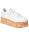Valentino Leather Platform Sneakers Perforated Detailing In White