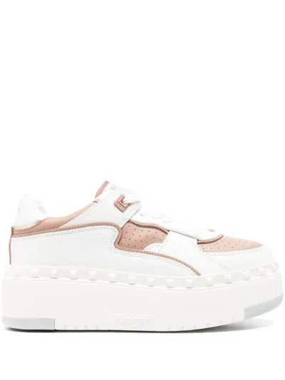 Valentino Garavani Freedots Xl Leather Sneakers In White