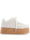 Valentino Leather Platform Sneakers Perforated Detailing In White