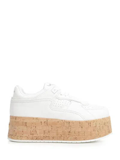 Valentino Garavani Sneaker With Cork Sole And White Leather Perforated Details