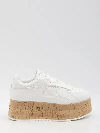 Valentino Garavani Sneaker With Cork Sole And White Leather Perforated Details