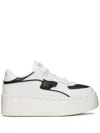 Valentino Bicolor Leather Platform Sneakers In White